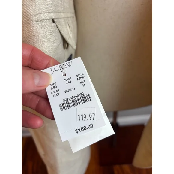 Men's J.Crew Beige Linen Sport Coat & Blazer NWT casual sporty designer - Picture 3 of 9